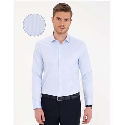 Açık Mavi Slim Fit Uzun Kollu Gömlek