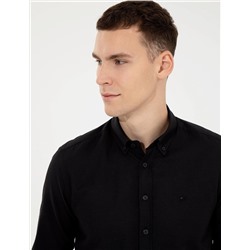 Siyah Slim Fit Oxford Gömlek