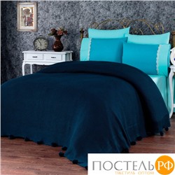 11308 КПБ DO&CO с Плед Вязаный 220х240 (50х70/4 шт) SUCCESS синий
