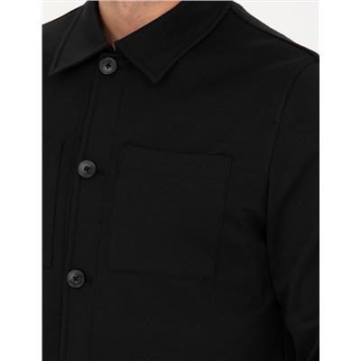 Siyah Regular Fit Gömlek Ceket