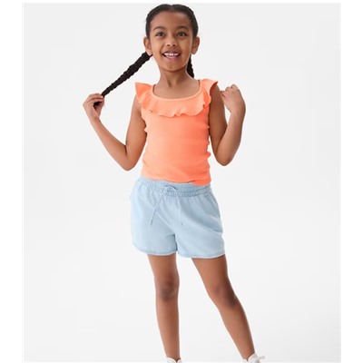 Kids Ribbed Ruffle Tank Top