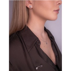 Подвеска из серебра с фианитами родированная - Клевер 925 пробы п-732р200