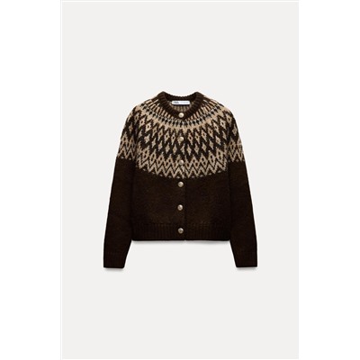 JACQUARD KNIT CARDIGAN