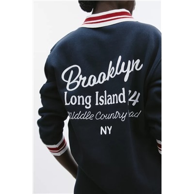 EMBROIDERED POLO SWEATSHIRT