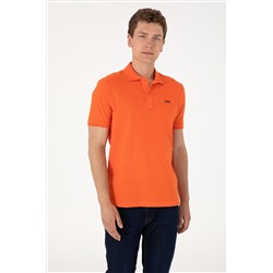 Erkek Regular Fit Polo Yaka Nar Çiçeği Basic Tişört