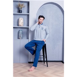 AHENGİM Man Erkek Pijama Takımı Interlok Omuz Ara Biyeli Pamuklu Mevsimlik M70042266 1-2-10001209