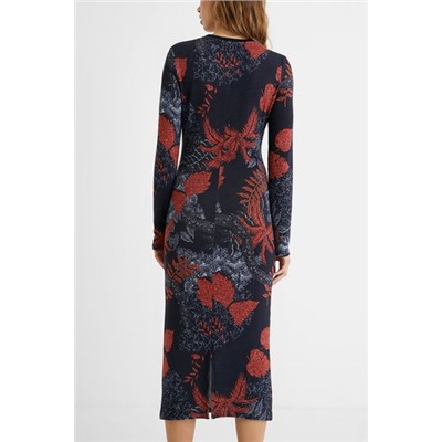 Vestido slim punto floral