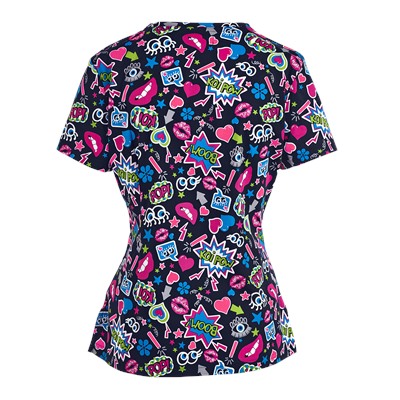 koi Lite™ Scrubs Koi Pow Print Top