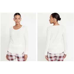 Printed Waffle Pajama Top for Women