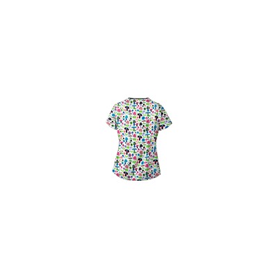 UA Mushroom Pickens White Mock Wrap Scrub Top
