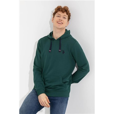 Erkek Yeşil Kapüşonlu Sweatshirt