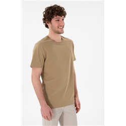 Erkek Regular Fit Bisiklet Yaka Gri Basic Tişört