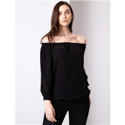 Siyah Crop Top Bluz