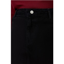 Siyah Yüksek Bel A Shape Denim Etek TBBAW23AZ00042