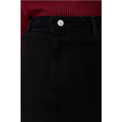 Siyah Yüksek Bel A Shape Denim Etek TBBAW23AZ00042