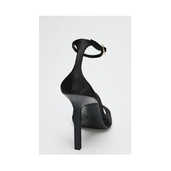 EMBROIDERED MESH HEELED SANDALS