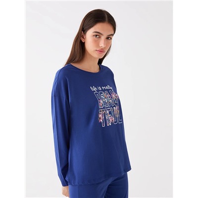 LC Waikiki Bisiklet Yaka Baskılı Uzun Kollu Kadın Pijama Takımı, LCW DREAM                                            
                                            Bisiklet Yaka Baskılı Uzun Kollu Kadın Pijama Takımı