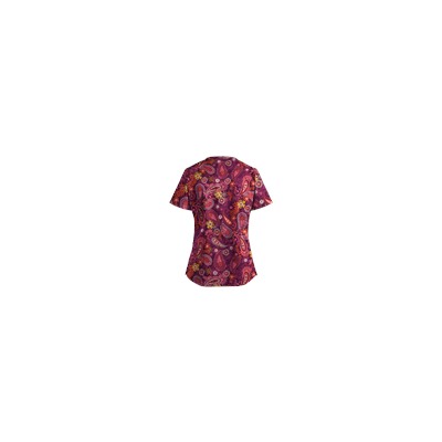 UA Tibetan Tease Wine Sweetheart Neck Scrub Top