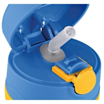 THERMOS FOOGO 11-Ounce Straw Bottle, Blue/Yellow