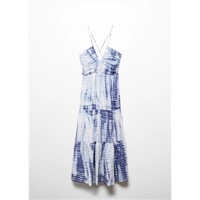 Vestido estampado escote pico