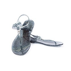 Сандалии Zhoelala черные с глиттером / Zhoelala (with crystal) black glitter