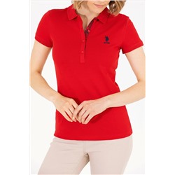 Kadın Kırmızı Basic Polo Yaka Tişört