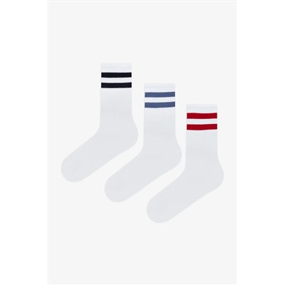 Penti, Erkek Stripe Tenis 3lü Çok Renkli Soket Çorap