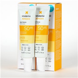 S*sd*rma PACK Duplo Repaskin Tacto Seda SPF50+ 50 ml 50% Descuento Segundad Unidad