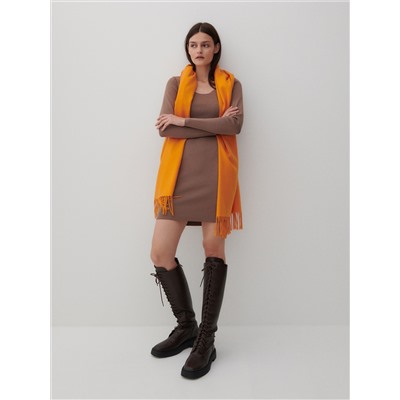 Strickkleid mit Gestreifter Struktur