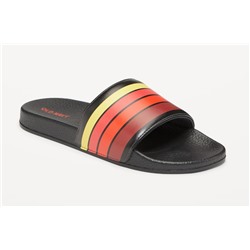 Gender-Neutral Faux-Leather Pool Slide Sandals for Kids