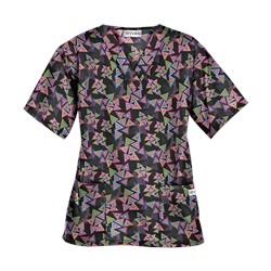 UA Right Angle Black Print Scrub Top