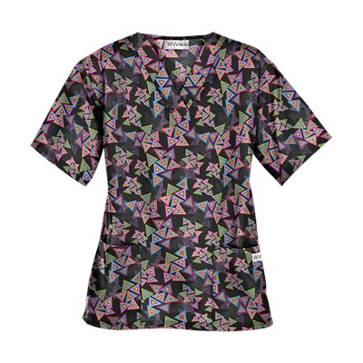 UA Right Angle Black Print Scrub Top