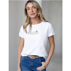 Свободная футболка с принтом из премиального хлопка с эастаном