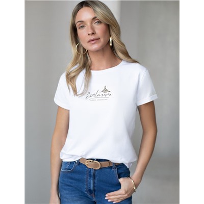 Свободная футболка с принтом из премиального хлопка с эастаном