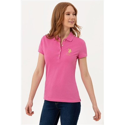 Kadın Pembe Basic Polo Yaka Tişört