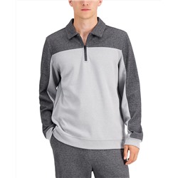 Alfani Men's Regular-Fit Colorblocked 1/4-Zip Sweatshirt, Created for Macy's