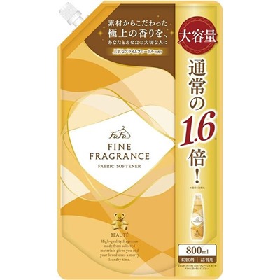 NISSAN FaFa Fine fragrance BEAUTE Кондиционер для белья с антистатиком, аромат цветов и мускуса, сменная упаковка с крышкой 800мл