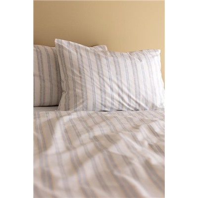 Avery King Size %100 Pamuk Ranforce Baskılı Nevresim Takımı - Mavi/Sarı