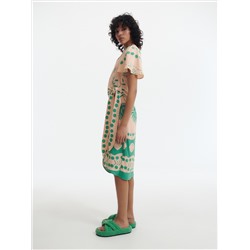 Viskose Kleid mit Muster