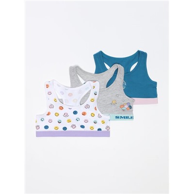 PACK OF 3 SMILEY® PRINT TOPS