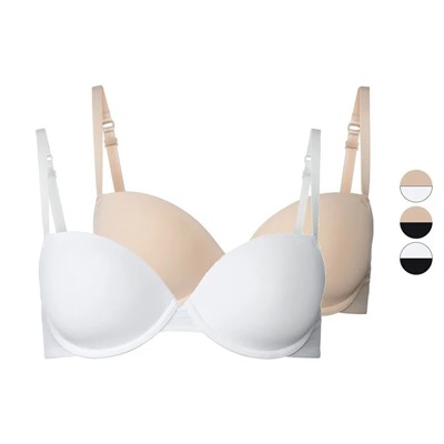 ESMARA® Lingerie BH, 2 Stück, in Plunge-Form, mit gepaddeten Cups, mit Elasthan