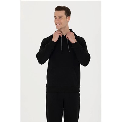 Erkek Siyah Basic Sweatshirt