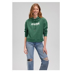 MaviLogo Baskılı Kapüşonlu Yeşil Sweatshirt 168334-71874