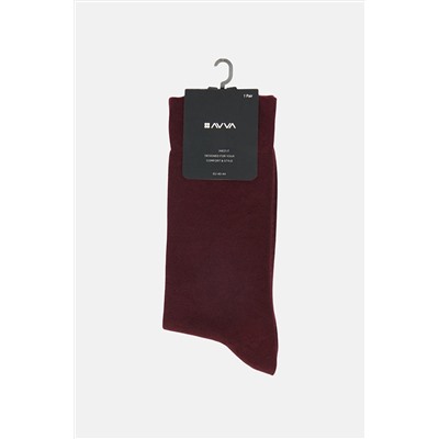 Avva Erkek Bordo Düz Bambu Soket Çorap B008505