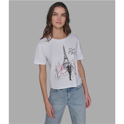 KARL IN PARIS SKETCH LOGO TEE