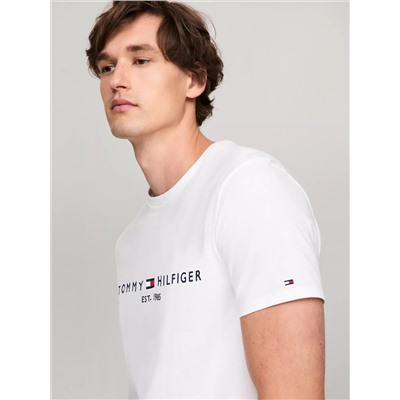 Embroidered Tommy Logo Slim Fit T-Shirt