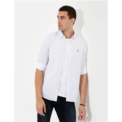 Lacivert Slim Fit Uzun Kollu Gömlek