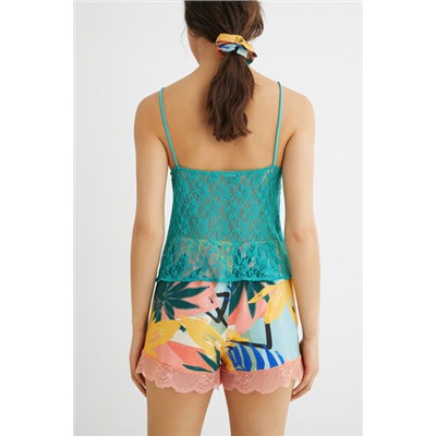Camiseta pijama tirantes encaje