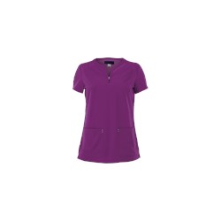 koi Sapphire Four-Way Stretch Scrubs Split Neck Top