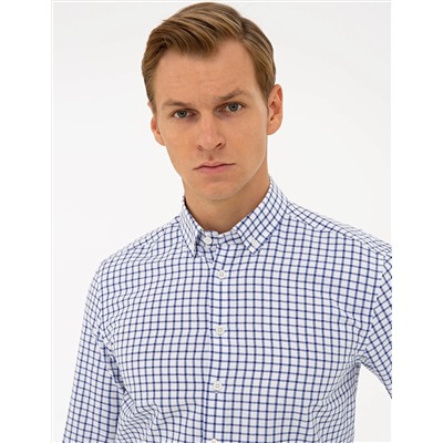Lacivert Slim Fit Uzun Kollu Gömlek